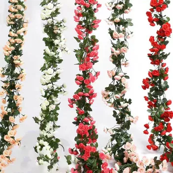 Gül yapay çiçekler Noel Düğün Doğum Günü Partisi Dekorasyon çiçek askılığı Ev Bahçe Kemer Duvar DIY Dekor Sahte Bitki Asma