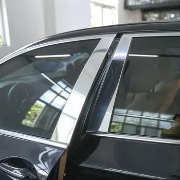 Gümüş Pencere Pillar Sonrası Kapak Kalıplama BMW 5 Serisi için F10 F11 2011-2017 Alüminyum Alaşımlı