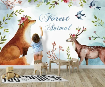 Güneydoğu Asya Hayvan Geyik Arka Plan Duvar Kağıdı 3D çocuk Cennet Yatak Odası Özel duvar tablosu Duvar Kağıdı