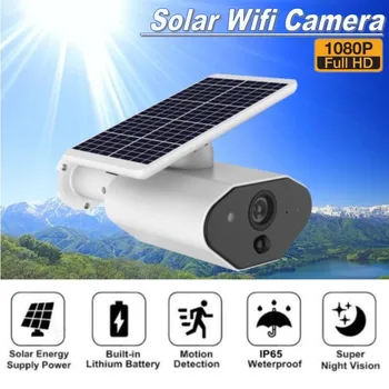 Güneş Enerjili IP Kamera Kablosuz HD 1080P PIR Algılama Su Geçirmez Açık Güvenlik WİFİ Kamera ile şarj edilebilir pil L4