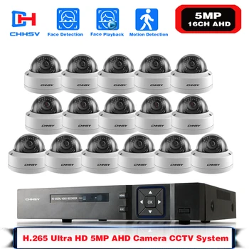HD-TVI AHD 16CH 1080 P 5MP DVR Kiti 5MP Güvenlik Kameraları Sistemi 16 * 5.0 MP Gündüz Gece Görüş CCTV Ev Güvenlik Kiti ile 4 TB HDD