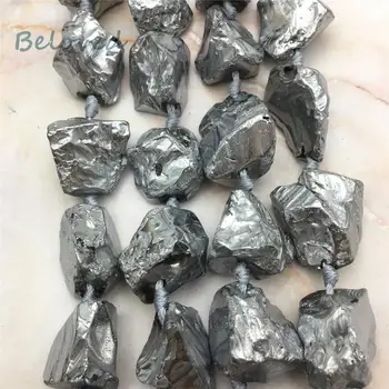 Ham Faceted Titanyum Kristal Kuvars Nugget Boncuk, cilalı Kuvars Taşlar Taş Kolye Boncuk Takı DIY İçin, BG18284