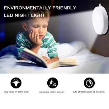 Hareket Sensörü Gece Lambası Çocuklar için Dolap merdiven ışıkları PIR kızılötesi LED Sensör Duvar Gece Lambası Acil Gece Lambası
