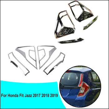 Honda Fit Jazz 2017 için 2018 2019 Araba Styling Vücut Kapak Trim Arka Kuyruk Arka İşık lamba çerçevesi Etiket Paneli Parçaları Davlumbaz 4 adet
