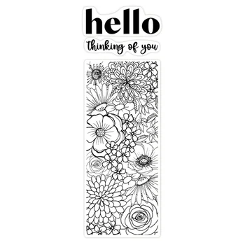 Ince Çiçek Hello Kelimeler Temizle Damga DIY Scrapbooking Kart Fotoğraf Albümü Yapımı El Sanatları Kabartma Şablon Yeni Pullar 2021