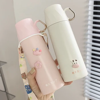 Ins Popüler Japon sıcak su termosu Çay termos Taşınabilir termos kupa Stanley Bardak Sevimli Su Şişesi Çocuk Hediyeler İçin