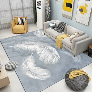 Ins tarzı Nordic halı oturma odası Modern basit tek kullanımlık kahve sehpası Mat ışık lüks ev yatak odası başucu battaniye