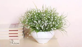 Ipek su otlar için çiçekler ile dekor, Zanaat kumaş bitki vazo, Parti Olay ekran, suni çim seti, 0072