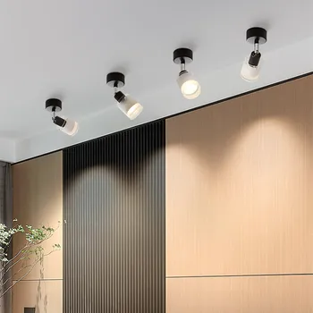 Iskandinav Spot GU10 Dönebilen Modern LED tavan spot ışığı 5W oturma odası vestiyer koridor tavan lambası resim ışık