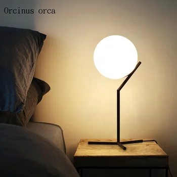 Iskandinav modern cam küre masa lambası yatak odası başucu lambası yaratıcı demir kenevir topu LED masa lambası ücretsiz kargo