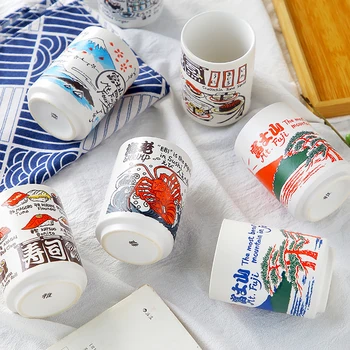 Japon Gösterim Seramik Kupalar 300 ml Çay Şarap Suşi Aşkına Fincan Komik Aile Restoran Dekorasyon seyahat hediyesi Arkadaşlar İçin