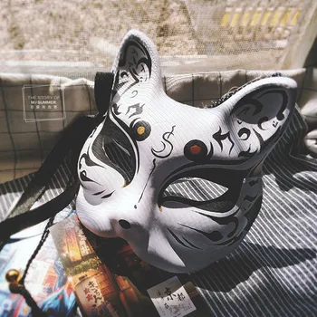 Japon Zephyr Kabuki Geleneksel Maskeleri Kırmızı Altın El Boyalı Kitsune Tilki Hamuru Maske Cadılar Bayramı Cosplay Erkek Kadın Fotoğraf Sahne