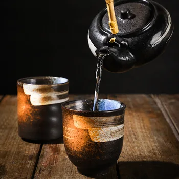 Japon gıda dükkanı ve Güney Kore seramik çay bardağı kumtaşın el-boyalı fincan Japon Kung Fu çay bardağı kahve süt fincan