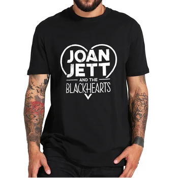 Joan-Jett Ve Blackhearts T-Shirt Retro 80s Rock Grubu Klasik Yaz Tee Üstleri Kısa Kollu %100 % Pamuk Hediye hayranları İçin
