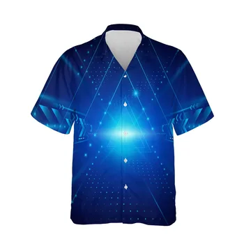 Jumeast 3D Baskı Cyberpunk Giyim Yaz Erkek Gömlek Büyük Boy Nefes Streetwear Moda Gömlek Erkekler Casual Bluzlar