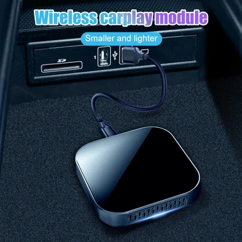 Kablosuz CarPlay Adaptörü Kablolu Kablosuz CarPlay Dongle Mini Akıllı Kutu Tak ve Çalıştır Adaptörü iPhone Multimedya Oynatıcı