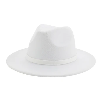 Kadın Şapka Fedora Katı Bant Klasik Kış Şapka Erkekler için Deve Haki Açık Panama Düğün Şapka Pamelas Y Tocados Para Bodas