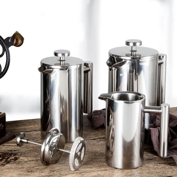 Kahve makinesi Fransız paslanmaz çelik pres Espresso Kahve Makinesi Yüksek Kaliteli Çift Duvar Yalıtımlı kahve çay makinesi Pot 1000ml