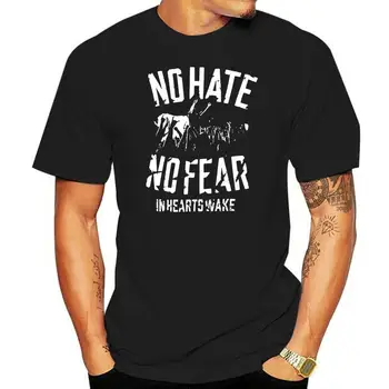 Kalplerde Wake Erkek Nefret Yok T-Shirt Siyah Rockabilia Baskı Giyim? Tişört