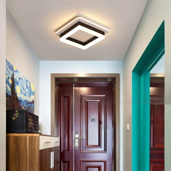 Kare 12W LED tavan ışık fikstür Modern dekor lamba akrilik Downlight koridor