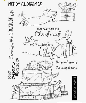 Karikatür Hayvan Tavşan Kauçuk Silikon Şeffaf Mühür Scrapbooking İçin Pullar Malzeme Saydamları Mühür Arka Plan Kart Yapımı Dıy