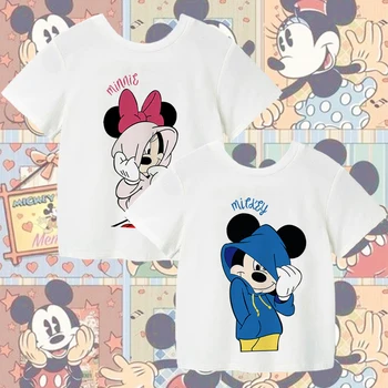 Karikatür Mickey Mouse Minnie Disney Artı Anime T-shirt Bebek Erkek yaz giysileri 2022 Yeni Açık Harajuku Çocuk Giysileri Kız Tee