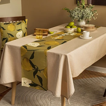 Karışımlı klasik masa Koşucu Meyve Baskılı Basit Masa Örtüsü Ev Otel yemek masası Dekorasyon Kumaş Retro Dekor Yatak Koşucular