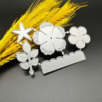 Katmanlı Çiçek Yaprakları DIY El Sanatları Metal Çelik Kesme Ölür Scrapbooking kendi başına yap kağıdı Albümü Kart Kabartma Ölür