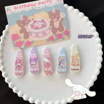 Kawaii Sevimli Sanrio Hello Kitty Kuromi Mymelody Cinnamoroll Pom Pom Purin Bb Klip Firkete Kısa Yönlü noel hediyesi Kız İçin