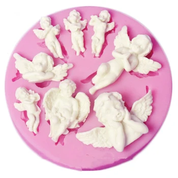 Kek Kalıbı Melek Bebek 3D silikon kalıp Çikolata Şeker Kalıpları Fondan Kek Dekorasyon Araçları DIY Fondan Sabun Pasta Pişirme Kalıp