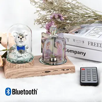Kişiselleştirin Fotoğraf Albümü Bluetooth Müzik Kutusu 4 ADET Renkli Baskılı Fotoğraf Kristal Kristal Çerçeve Windmil Tarzı Düğün Hatıra Hediye