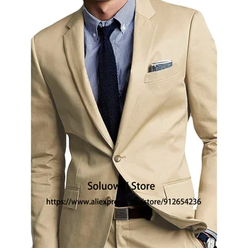 Klasik İş Slim Fit Erkek Takım Elbise 2 Parça Ceket pantolon seti Damat Düğün Parti Smokin Resmi Blazer Masculino Kostüm Homme