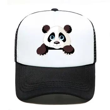 Komik Baskı 2020 Yeni Beyzbol Kap Erkek Kadın Üst-alt Güneşlik Açık Güneş Şapka Ayarlanabilir Caps sevimli Hayvan Panda Şapka Örgü 