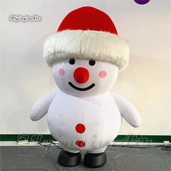 Komik Giyilebilir Şişme Kış Kardan Adam Kostüm 2m Beyaz Peluş Yürüyüş Havaya Uçurmak Kardan Adam Takım Elbise Noel Promosyon Etkinlikleri İçin