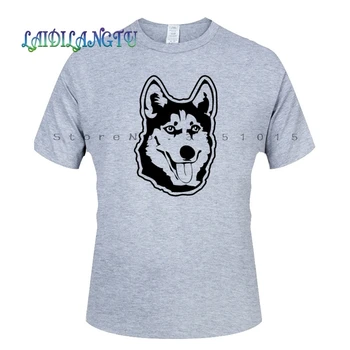 Komik Husky Köpek Sibirya Malamute Siluet Moda Baskı T-shirt erkek Desen erkek Baskı pamuklu tişört