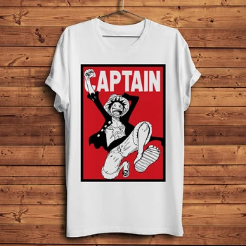 Korsan kral Kaptan Lufy komik anime t shirt erkek beyaz kısa kollu homme rahat gömlek unisex anime Op streetwear tee