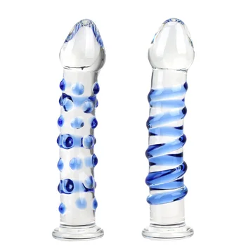 Kristal Cam Dildos G-spot Anal Popo Fiş Seks oyuncakları Kadın Masturbator Yetişkin Ürünleri