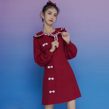 Kızlar Denizci Donanma Üniforma Elbise Retro Çin Tarzı Kadın Cheongsam Parti Anime Cosplay Kostüm Öğrenci Moda Qipao Vestidos