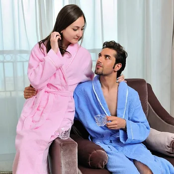 Kış Bornoz Kadın %100 % Pamuk Uyku Elbise Sonbahar Kalın Çift Bornoz Pijama Ekose Severler Rahat Gecelik Ev Soyunma