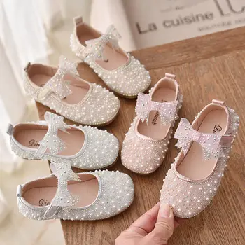 Kış Kızlar Deri Ayakkabı Bebek Kızlar Prenses Ayakkabı Tek Çocuk Küçük Deri Ayakkabı Rhinestone Ayakkabı Bahar Sonbahar Yumuşak Sevimli 