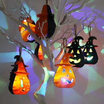 LED Cadılar Bayramı kabak hayalet fener lamba DIY asılı korkunç mum ışığı Cadılar bayramı dekorasyon ev korku sahne çocuk oyuncak