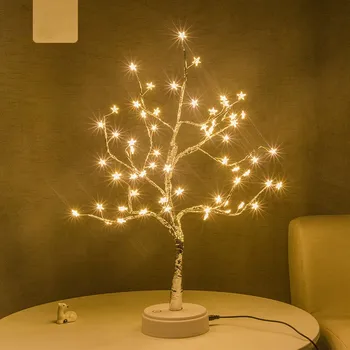 LED gece ışıkları noel dekorasyon ışık yaratıcı ağacı lambaları kar tanesi dekor kapalı yatak odası tatil çocuklar DIY hediye Lampara