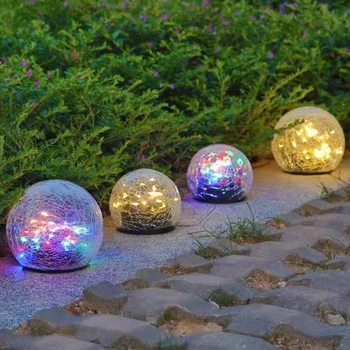 LED güneş zemin aydınlatması bahçe avlu dekorasyon gömülü ışık Noel açık cam küre ışık
