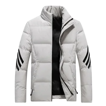 LUCLESAM Yeni erkek Parkas Coats Standı Yaka Aşağı Kalın Pamuklu Ceketler 2022 Kış Moda Gençlik Rahat Mont Erkek Giyim