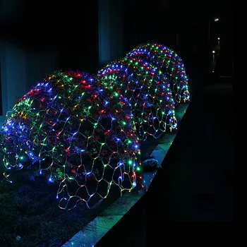 Led balık ağı ışıkları açık park bahçe noel dekorasyon peri ışıkları Garland tatil aydınlatma Led dize ışıkları Navidad