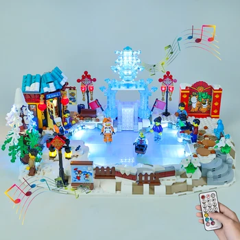 Led ışık Kiti Fikir 80109 Ay Yeni Yıl Kar Festivali Kış Sahne Tatil Koleksiyonu Hediye DIY Oyuncaklar Dahil Değildir Model