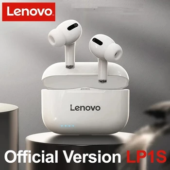 Lenovo Kulaklık LP1S Bluetooth 5.0 Kablosuz Spor Kulaklık Dokunmatik Kontrol Stereo HiFi Müzik Kulaklık Mikrofon ile