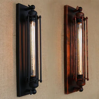 Loft Tarzı Siyah / Pas Antika Endüstriyel aydınlatma Demir Edison Duvar Lambası, Başucu Duvar Lambası Deco bar kahve ev Aydınlatma