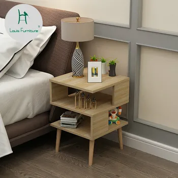 Louis Moda Komodinler İskandinav Mini Modern Yatak Odası Mini komodin Basit komodin çay masası katı ahşap Uzun Ayak