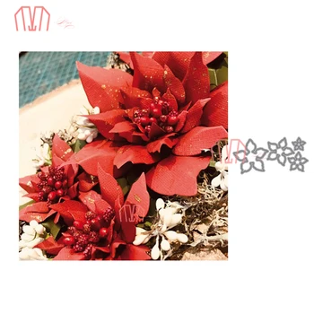 Mai 4 adet/takım Noel çiçekler Metal Kesme Ölür Şablonlar için DIY Scrapbooking fotoğraf albümü Dekoratif Kabartma kendi başına yap kağıdı Kartı
